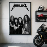 affiche autocollante metallica logo rock graphique cadre noir rouge blanc chambre