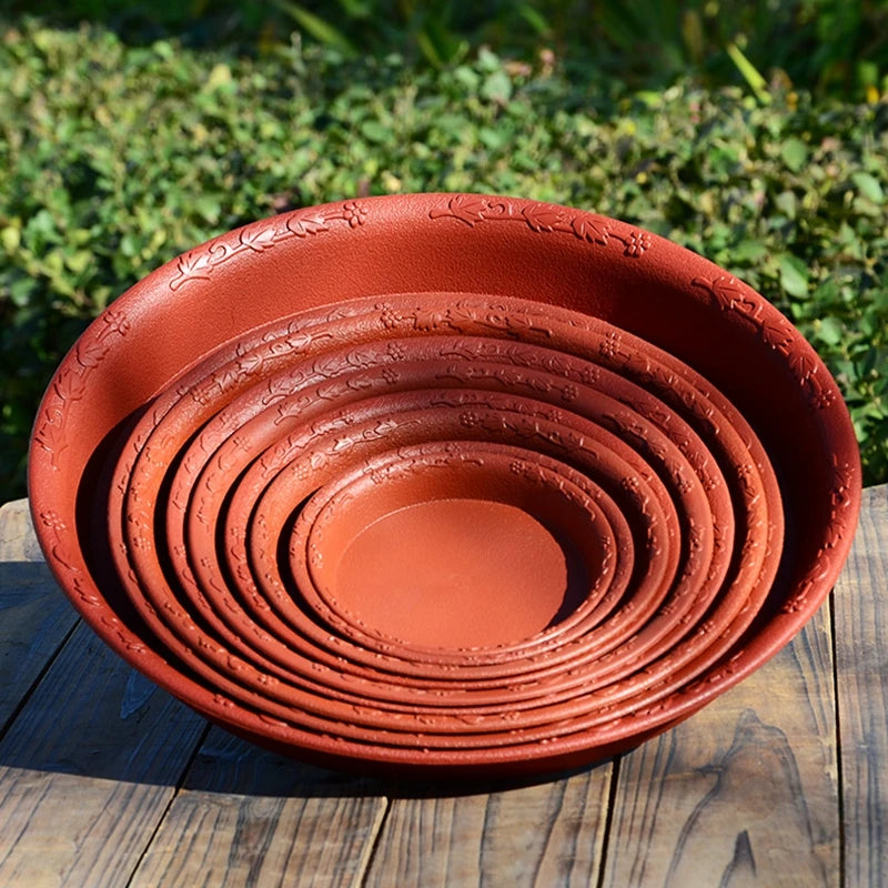 assiette pot fleurs décorative plastique motif floral moderne jardin intérieur