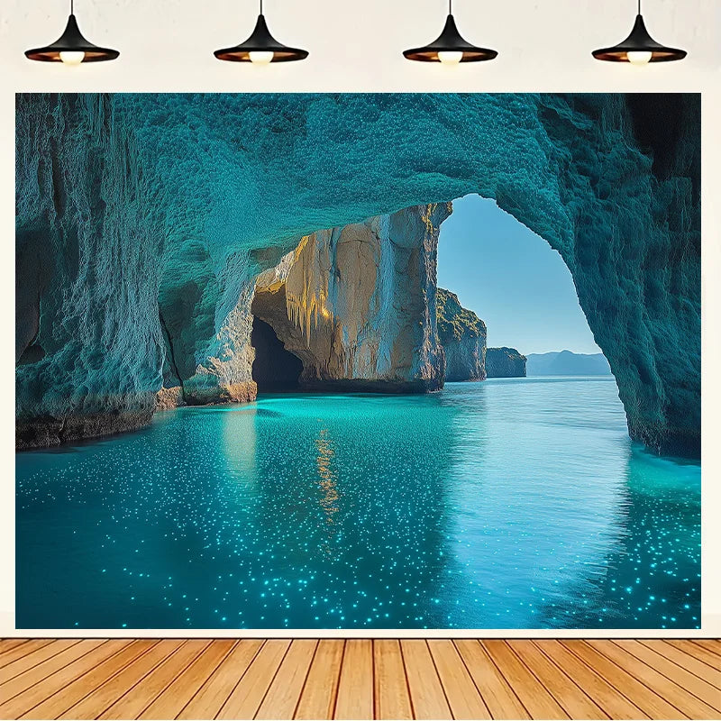 papier peint mural bleu arches rocheuses paysage marin moderne décoration mur opaque grande taille