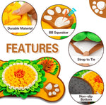 jouet interactif chien fleurs motifs géométriques orange vert blanc marron clair non slip