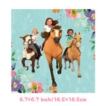 assiettes anniversaire chevaux filles fleurs nappe table enfant illustration mariage noël fêtes