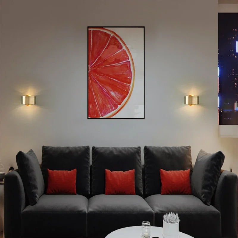 applique murale led moderne minimaliste or noir gris fixée mur chambre salon restaurant