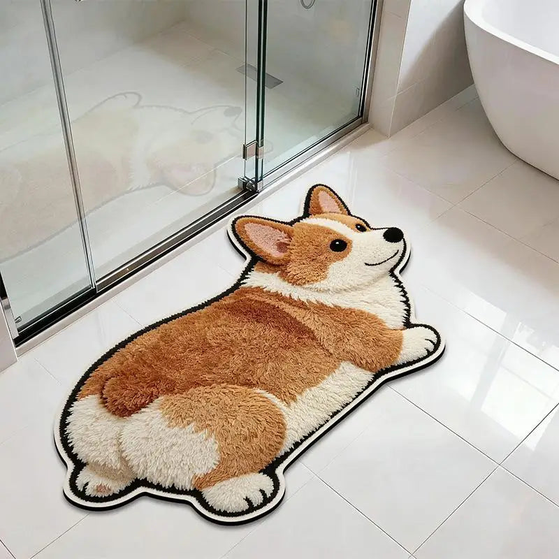 tapis sol antidérapant chats chiens pelucheux moderne décoration maison beige gris bleu marine