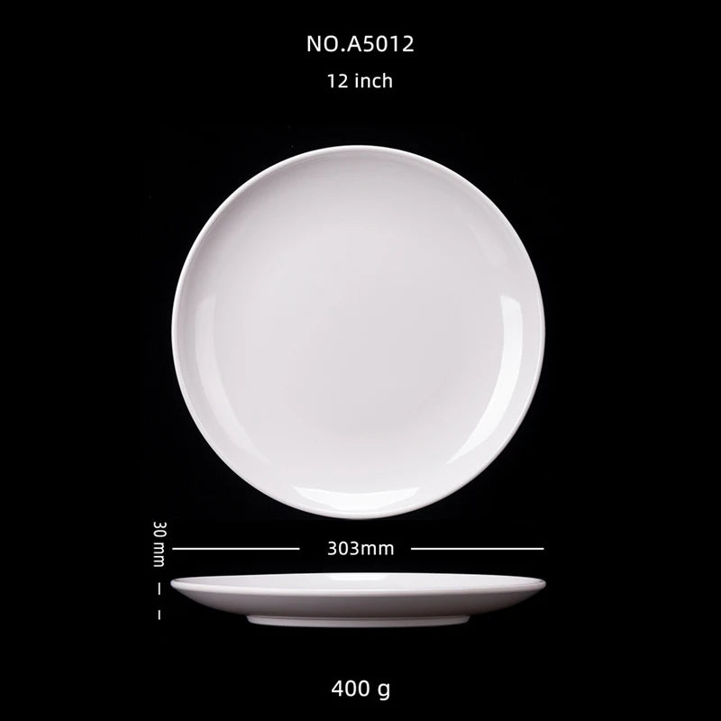 assiettes blanches rondes opaques modernes plastique 10 11 12 14 pouces
