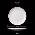 assiettes blanches rondes opaques modernes plastique 10 11 12 14 pouces