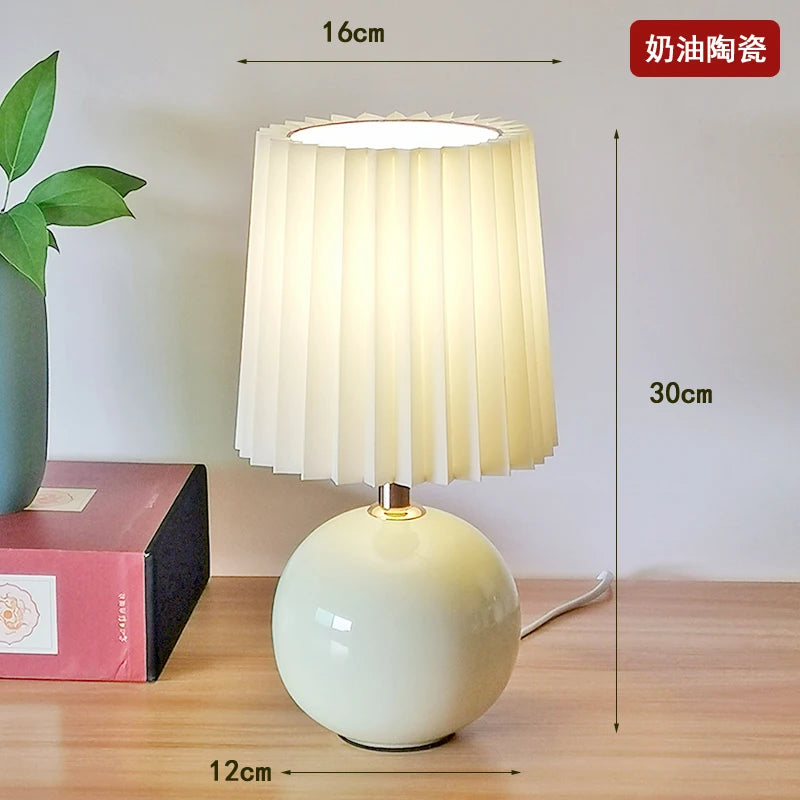 lampe table moderne plissée blanc rose orange 5w led 60lm certifiée ul ccc