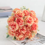 Bouquet artificiel coquelicot feuilles vertes mariage décoration intérieure vase bleu rose orange blanc vert