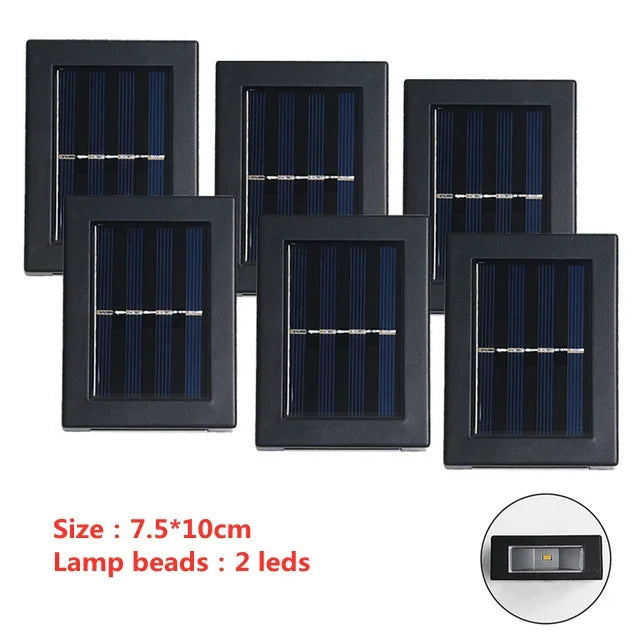 applique murale solaire moderne led noir cellules solaires bleues éclairage extérieur imperméable up down