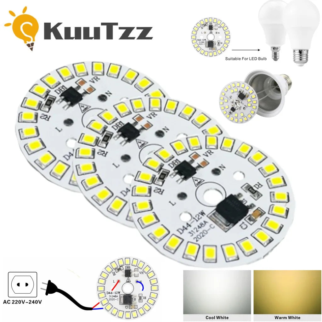 puce led 3w 5w 7w 9w 12w 15w smd 2835 blanc blanc chaud ac