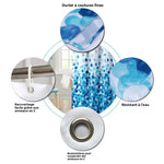 rideau douche polyester blanc fleur géométrique moderne anneaux