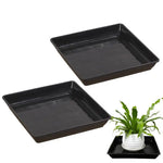 plateau carré noir moderne plante saucer durable intérieur extérieur trémie