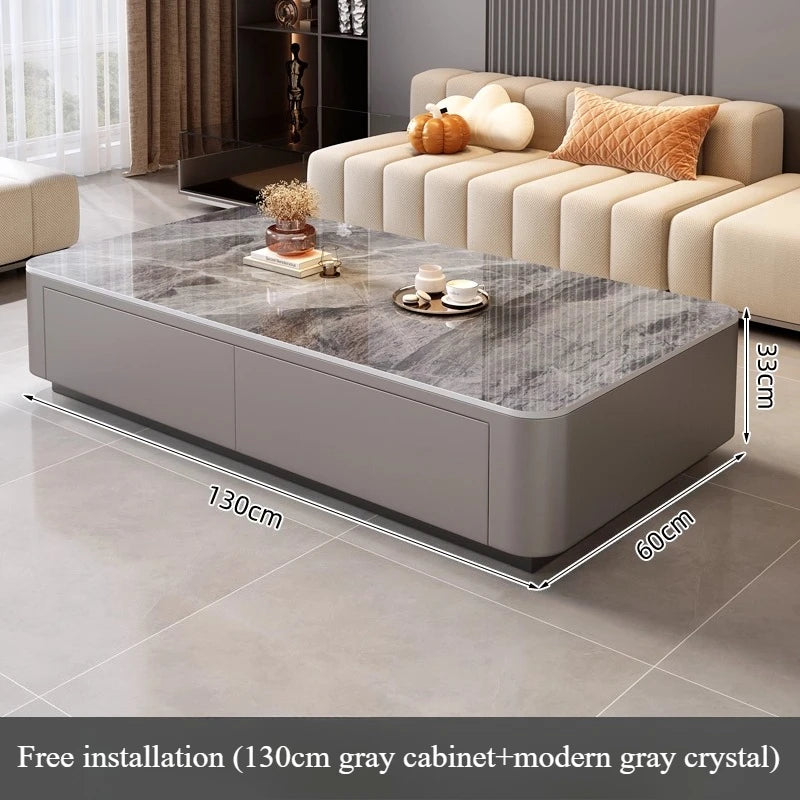 table basse moderne marbre gris blanc tiroirs coussins salon meubles decoration