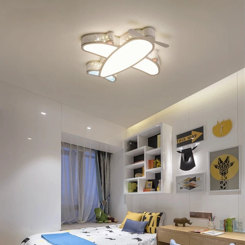 lampe moderne avion étoiles bleu blanc enfant chambre salon