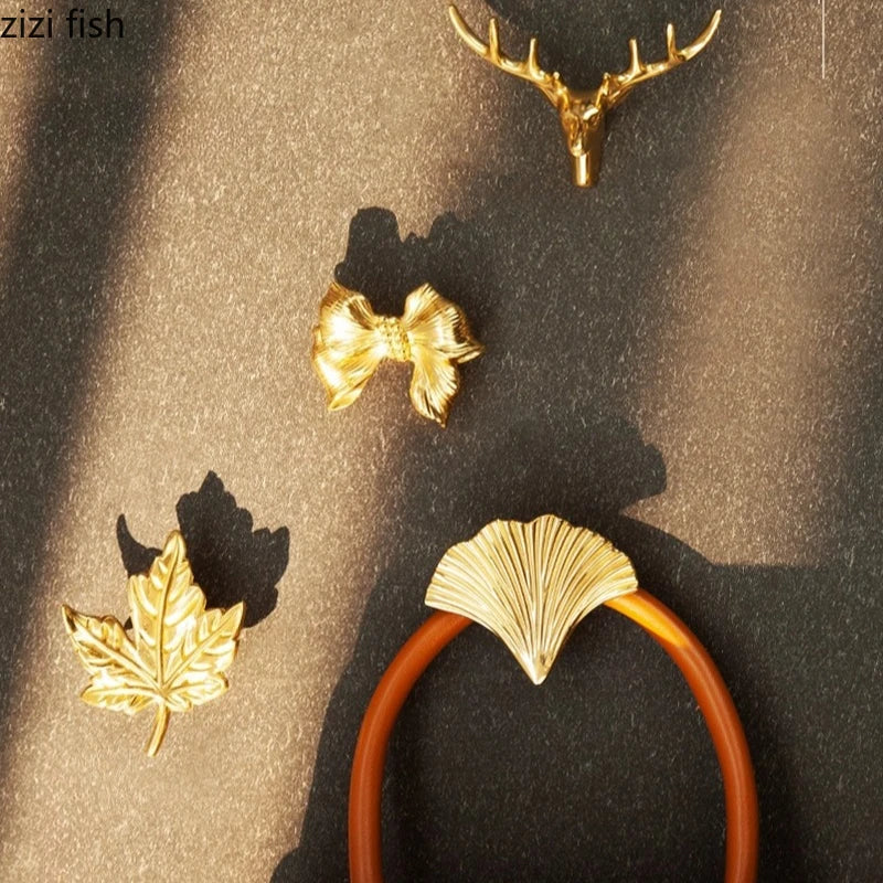 porte serviettes or artisanal abeille papillon libellule feuille cerf simple deco mural