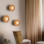 lampe murale bois clair rayures horizontales led moderne 15cm 18cm 28cm 35cm