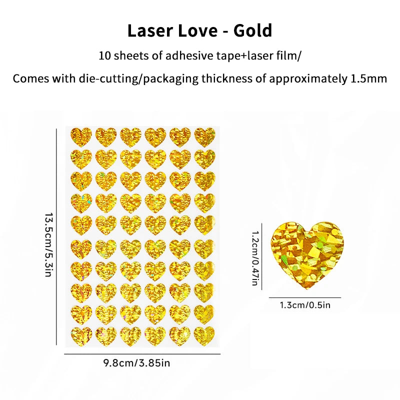sticker forme cœur glitter rouge doré argenté adhésif décoration agenda st valentin festif brilanten