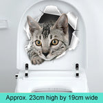 sticker mural 3d chaton orange gris opale adhésif salle bain décoration animaux