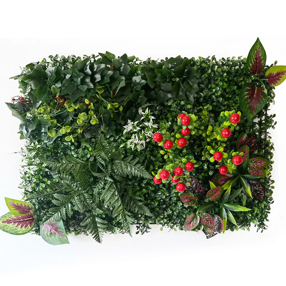 mural végétal artificiel feuilles fleurs moderne extérieur intérieur vert blanc