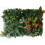 mural végétal artificiel feuilles fleurs moderne extérieur intérieur vert blanc