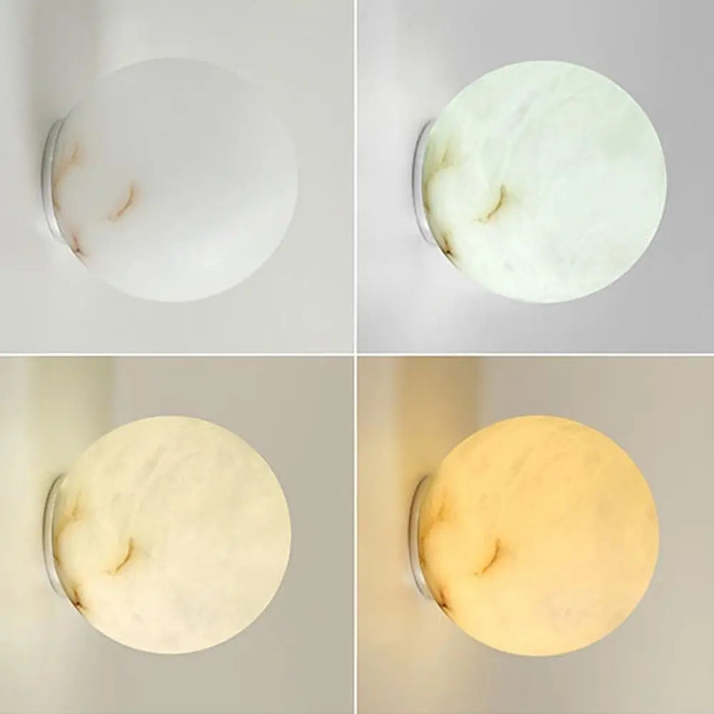 Lampes murales sphériques modernes semi translucides blanc beige marronclair veinteexture minimalistevinementées