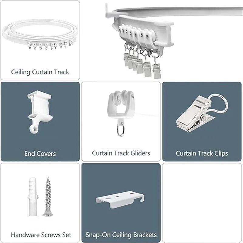 rideau douche moderne blanc texture tissée opaque clips acier inoxydable rallonges vis boulons