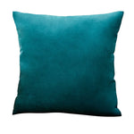 coussin carré velours bleu moderne 45x45cm décoration sofa lit voiture