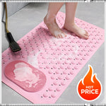 tapis bain exfoliant rose gris moderne brosse pieds