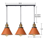 lumière suspendue industrielle conique noire blanche orange éclairage moderne chambre salon
