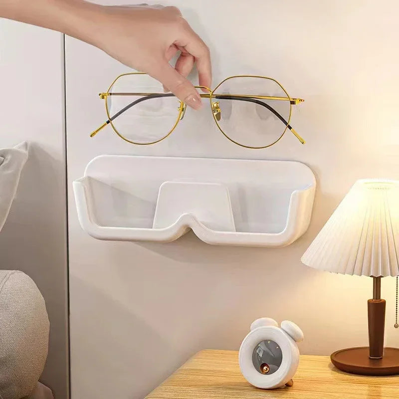 porte lunettes mural support adhésif moderne rangement blanc gris noir mat