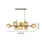 Suspension lumineuse or noir sphères transparentes moderne ampoules led