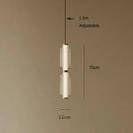 suspension lumineuse moderne minimaliste blanc doré rayures horizontales opacité câble noir chambre salonhôtel