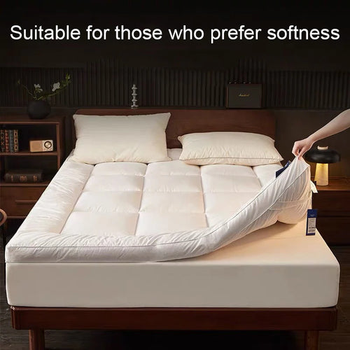 matelas blanc plissé moderne épaisseur dix centimètres confort chambre sommeil maison épuré