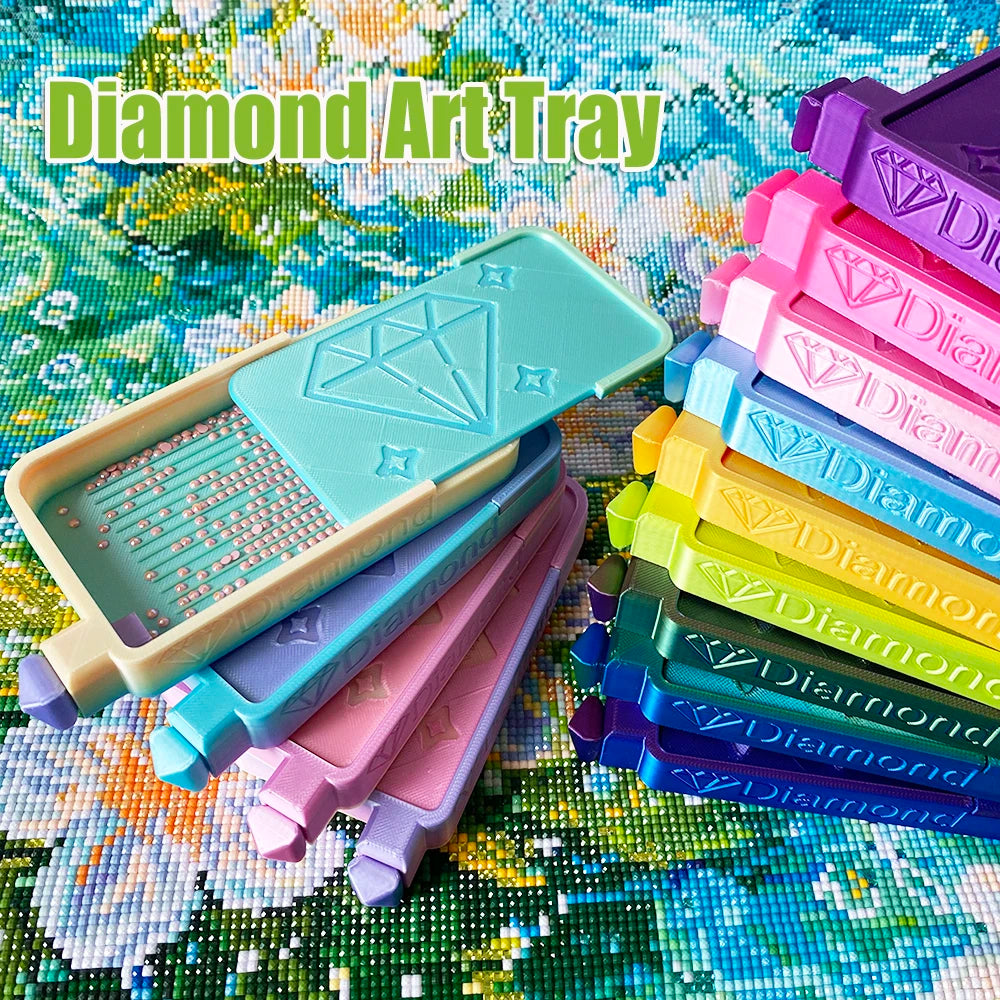 plateau broderie diamant moderne bleu violet rose jaune vert multicolore texture lisse geometrique pratique