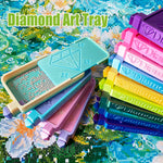 plateau broderie diamant moderne bleu violet rose jaune vert multicolore texture lisse geometrique pratique