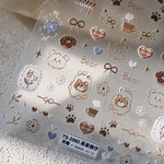 autocollants kawaii ours coeurs flocons motifs floraux mignon manucure décoration diy opaques