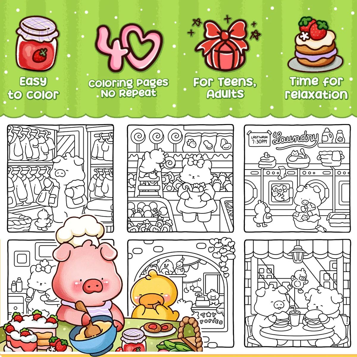 coloriage livre adulte dessins animés motifs floraux grilles pages illustrations cartoon