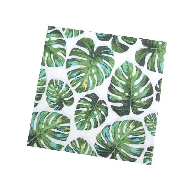 serviettes papier jetables motif animal zèbre léopard feuilles tropicales verte moderne anniversaire mariage baptême