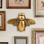 figurine abeille dorée résine décoration moderne intérieure salon réaliste sculptée adhésif