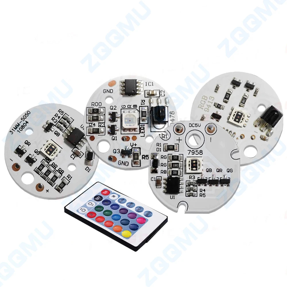 panneau led rgb 3w 38mm télécommande dégradé couleur diy lampe bois hêtre éclairage scène