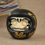 décoration zen daruma céramique rouge or argent vert jaune blanc noir fengshui mascotte traditionnelle