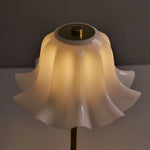 veilleuse fleur lampe table blanc moderne opacité plissé rechargeable couleurs réglables ambiance salon