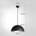 suspension lumineuse moderne câble suspendu aluminium noir doré 30cm 35cm 40cm 50cm 60cm