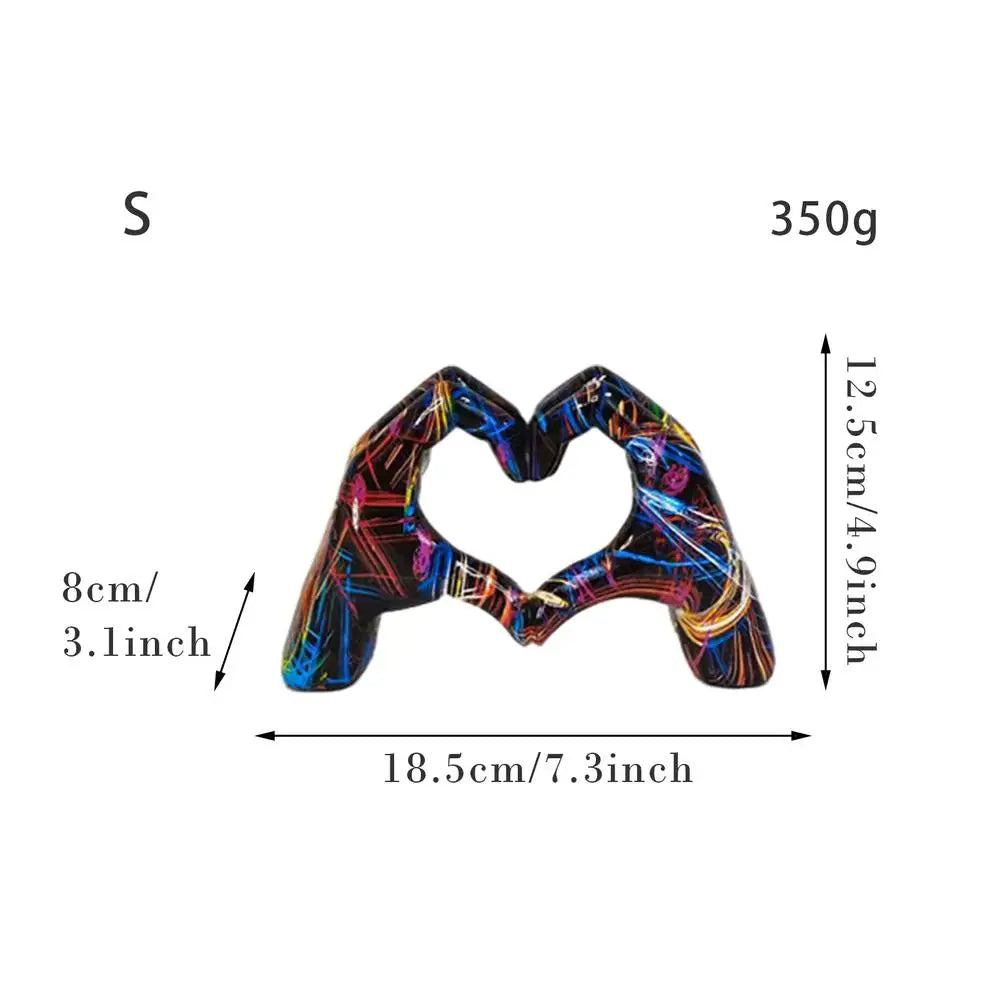 décoration moderne sculpture cœur multicolore résine abstraite maison salon agneau étagère couple cadeau