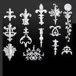 appliques decoratives sculptees floral classique blanc meubles deco mur opacite grande taille DIY