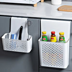paniers rangement blancs perforés adhésifs modernes petits grands salle bain cuisine
