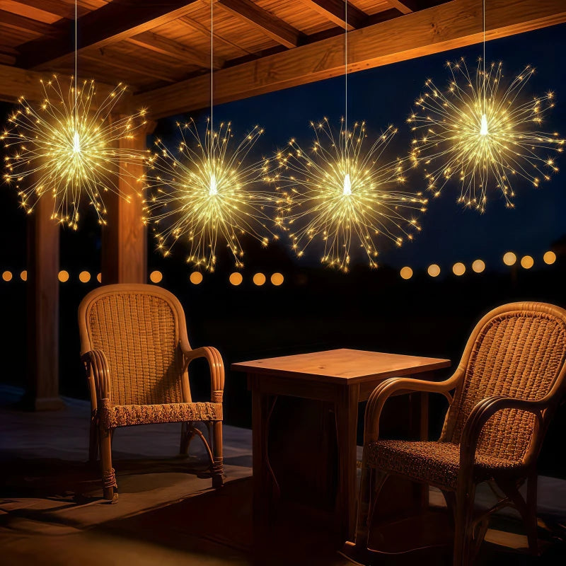 guirlande lumineuse moderne étoiles lumineuses blanc doré multicolore 240 leds fixations oeilletsextérieur decoration noel