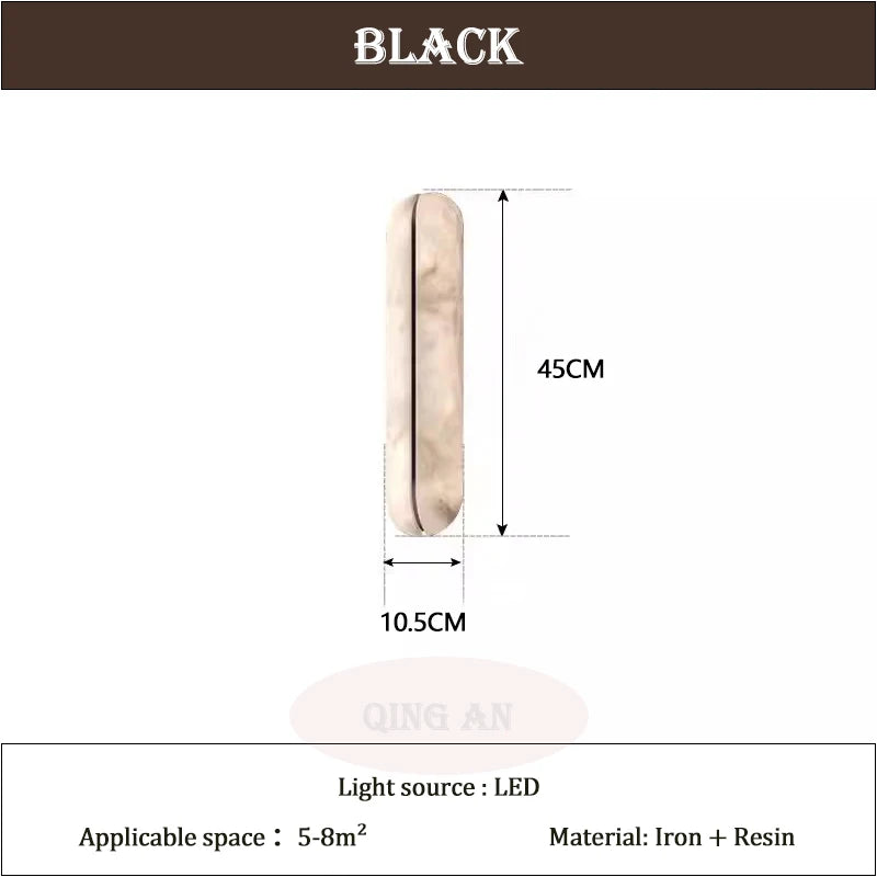 appliques murales modernes éclairage cuisine salle manger veines marbrées semi translucides lumière LED beige
