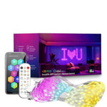 rideau lumineux led multicolore pixel art noel moderne clips télécommande câble alimentation