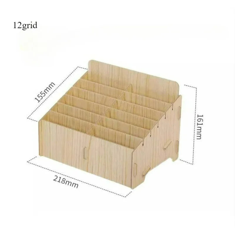 boîte rangement bois naturelle moderne grilles divisées bijoux accessoires rose marron minimaliste