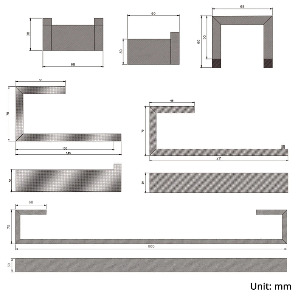 porte serviettes moderne acier inoxydable brossé argenté fixé vis ensemble quincaillerie salle bains métal